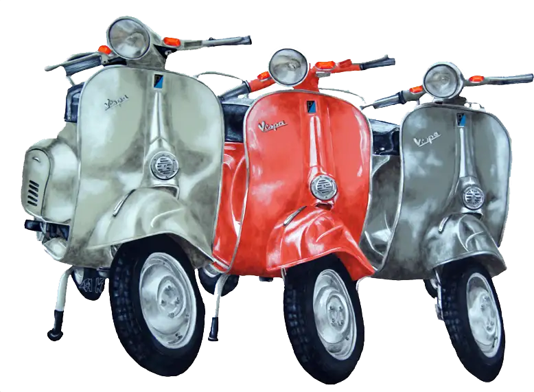 Vespa Trio 2 - 58x81 cm